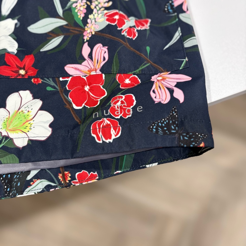 Nuage Navy Floral Print Waterproof Raincoat Size M - Picture 4 of 10